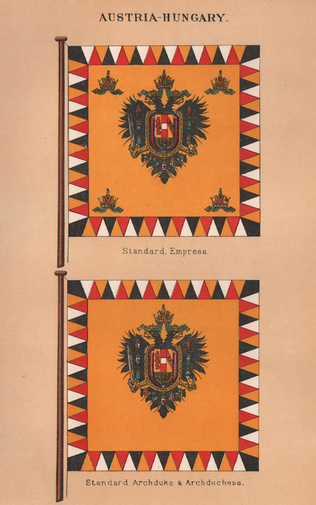 AUSTRIA-HUNGARY FLAGS. Empress Standard. Archduke & Archduchess Standard 1916